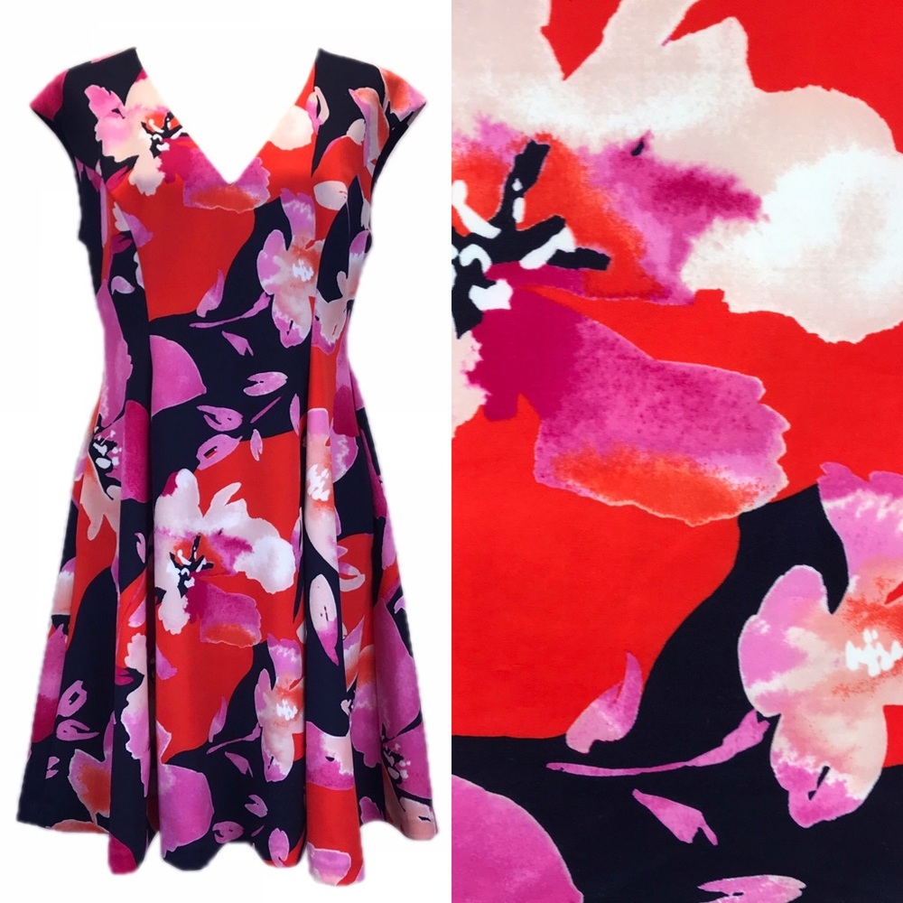 EUC Vince Camuto Floral Fit and Flare Dress